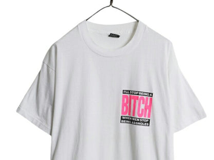 90s USA製 ジョーク メッセージ プリント Tシャツ メンズ XL / 古着 オールド グラフィック アート イラスト カットソー 大きいサイズ 白