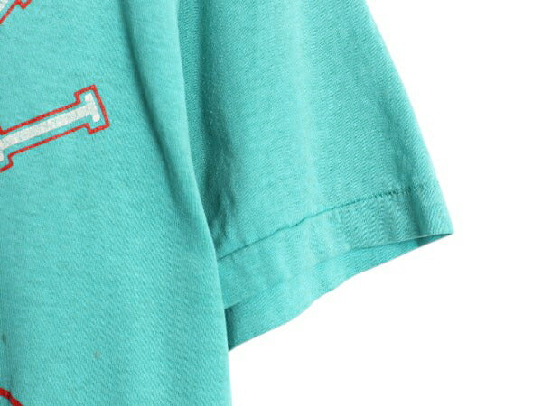 80s USA製 チャンピオン ドルフィンズ プリント Tシャツ メンズ XL 小さめ L / 古着 ヴィンテージ NFL アメフト マイアミ シングルステッチ