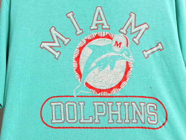80s USA製 チャンピオン ドルフィンズ プリント Tシャツ メンズ XL 小さめ L / 古着 ヴィンテージ NFL アメフト マイアミ シングルステッチ