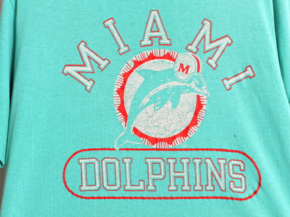 80s USA製 チャンピオン ドルフィンズ プリント Tシャツ メンズ XL 小さめ L / 古着 ヴィンテージ NFL アメフト マイアミ シングルステッチ