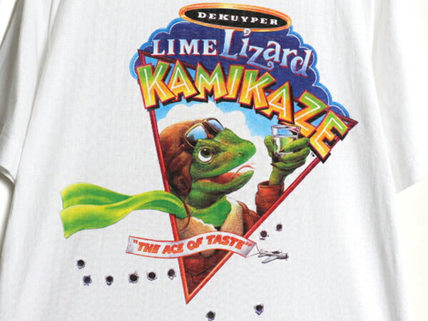 デッドストック 90s 企業物 キャラクター イラスト プリント Tシャツ メンズ L / 新品 オールド 当時物 グラフィック アニマル 酒 カミカゼ