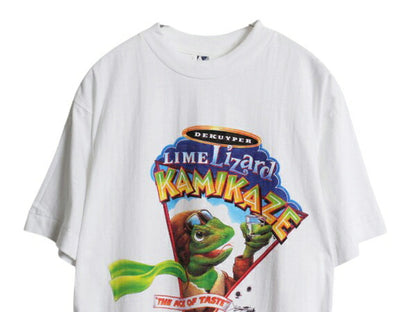 デッドストック 90s 企業物 キャラクター イラスト プリント Tシャツ メンズ L / 新品 オールド 当時物 グラフィック アニマル 酒 カミカゼ