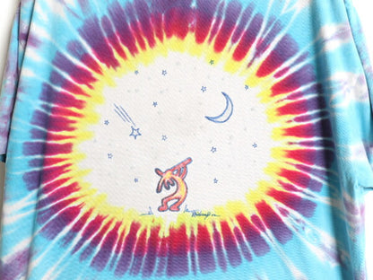00s ココペリ アート イラスト 両面 プリント タイダイ Tシャツ メンズ L / オールド ネイティブ キャラクター グラフィック マルチカラー