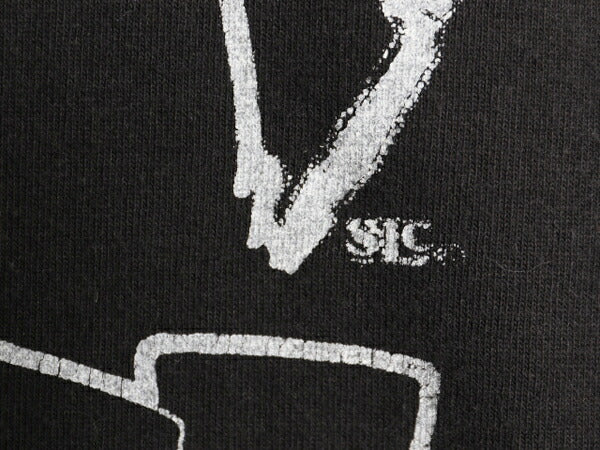 90s USA製 フィッシュ キャラクター イラスト プリント Tシャツ メンズ L / 古着 オールド キリスト メッセージ グラフィック 黒 ツートン