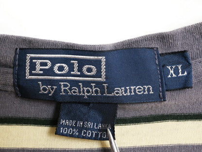 90s ポロ ラルフローレン ボーダー 半袖 Tシャツ メンズ XL / 90年代 オールド ボーダーT コットン ポニー無し マルチカラー 大きいサイズ