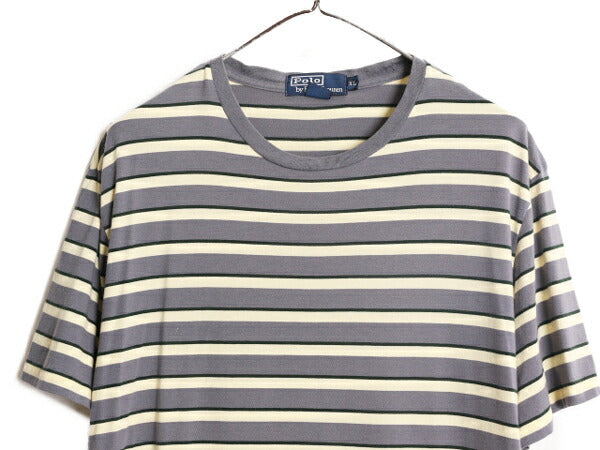 90s ポロ ラルフローレン ボーダー 半袖 Tシャツ メンズ XL / 90年代 オールド ボーダーT コットン ポニー無し マルチカラー 大きいサイズ