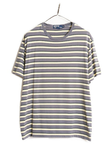 90s ポロ ラルフローレン ボーダー 半袖 Tシャツ メンズ XL / 90年代 オールド ボーダーT コットン ポニー無し マルチカラー 大きいサイズ