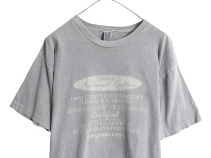 90s USA製 オールド ギャップ プリント 半袖 Tシャツ メンズ レディース M 旧タグ グラフィック 後染め ガーメントダイ カットソー グレー