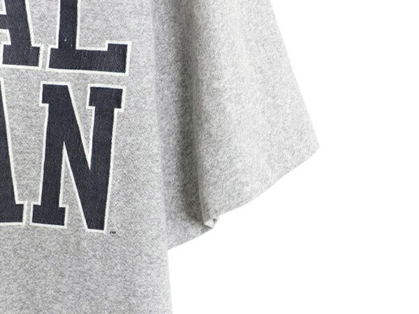 90s USA製 2段 カレッジ プリント 半袖 Tシャツ メンズ L / オールド シングルステッチ カットソー ヘビーウェイト シンプル 霜降り グレー