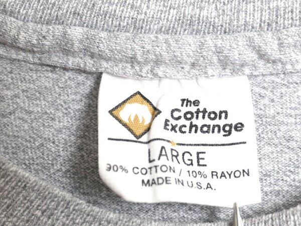 90s USA製 2段 カレッジ プリント 半袖 Tシャツ メンズ L / オールド シングルステッチ カットソー ヘビーウェイト シンプル 霜降り グレー