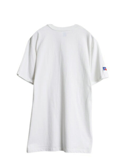 デッドストック 80s USA製 ラッセル 無地 Vネック 半袖 Tシャツ メンズ M / ヴィンテージ ワンポイント カットソー ブランク シンプル 白