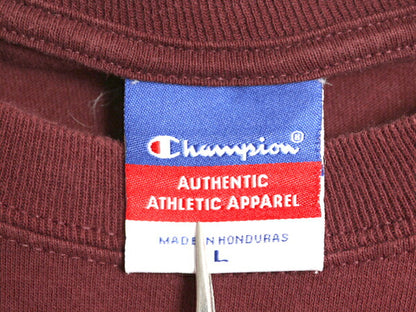 00s チャンピオン ハーバード カレッジ プリント 半袖 Tシャツ メンズ L 古着 オールド コットン ヘビーウェイト 目付き カットソー エンジ