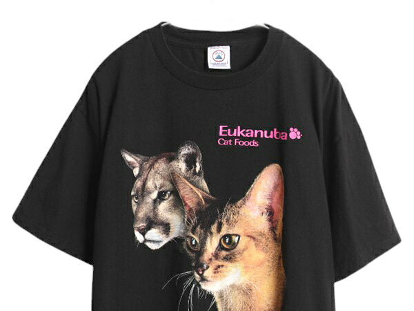 デッドストック 00s ネコ アート イラスト プリント Tシャツ メンズ レディース L オールド 企業 アニマル グラフィック ヘビーウェイト 黒