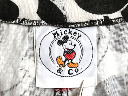 デッドストック 90s USA製 ミッキー オールオーバー プリント イージー パンツ レディース M キャラクター 総柄 レギンス タイツ スパッツ