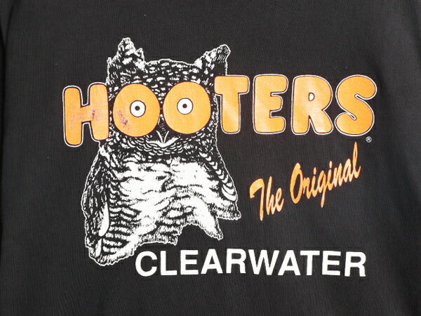 90s HOOTERS 両面 プリント 半袖 Tシャツ メンズ XXL / オールド 企業物 当時物 キャラクター フーターズ 黒 大きいサイズ ヘビーウェイト