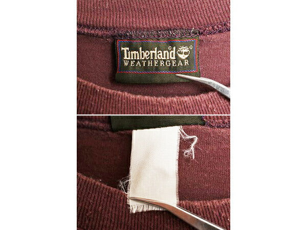 90s ティンバーランド ロゴ プリント 半袖 Tシャツ メンズ XXL 90年代 オールド Timberland アウトドア ヘビーウェイト 大きいサイズ 濃茶