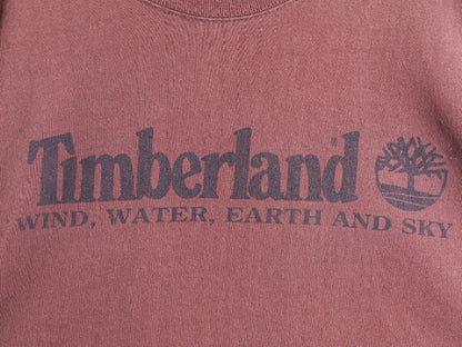 90s ティンバーランド ロゴ プリント 半袖 Tシャツ メンズ XXL 90年代 オールド Timberland アウトドア ヘビーウェイト 大きいサイズ 濃茶