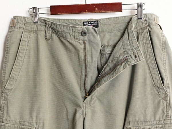ラルフローレン カーゴ ショートパンツ メンズ 36 / 古着 ポロ POLO JEANS Co アーミー ショーツ 短パン ハーフパンツ M-65 リップストップ