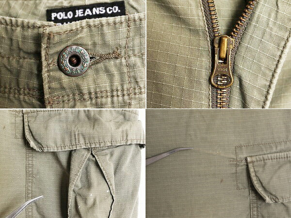 ラルフローレン カーゴ ショートパンツ メンズ 36 / 古着 ポロ POLO JEANS Co アーミー ショーツ 短パン ハーフパンツ M-65 リップストップ