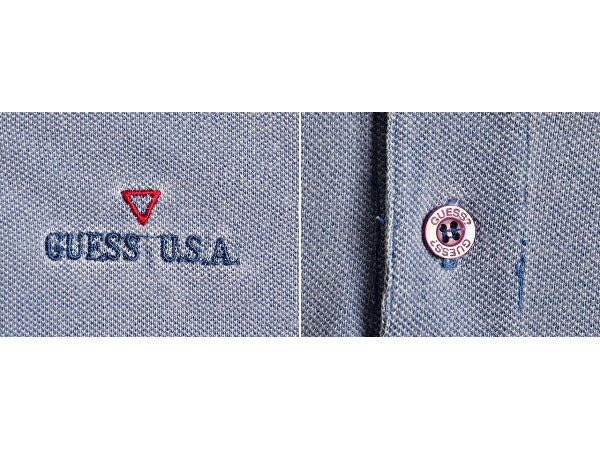 90s 大きいサイズ XL ■ ゲス マルシアーノ 鹿の子 半袖 ポロシャツ メンズ / 古着 GUESS MARCIANO 90年代 オールド 半袖シャツ ボックス