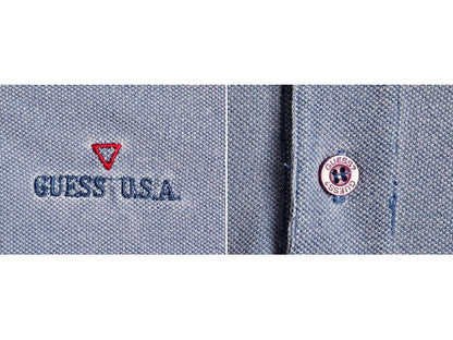 90s 大きいサイズ XL ■ ゲス マルシアーノ 鹿の子 半袖 ポロシャツ メンズ / 古着 GUESS MARCIANO 90年代 オールド 半袖シャツ ボックス