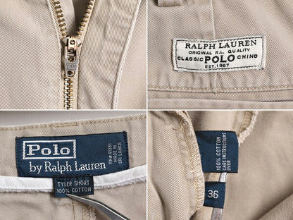 90s ■ ポロ ラルフローレン 2タック コットン チノ ショートパンツ ( メンズ 36 ) POLO 90年代 オールド ショーツ ポロチノ 半パン 短パン