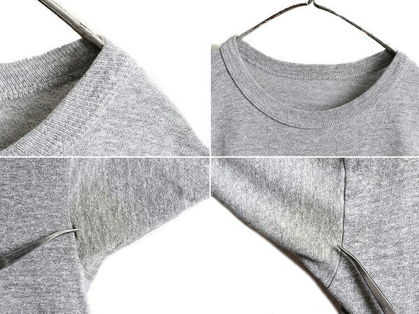 90s ■ チャンピオン 3段 カレッジ プリント 半袖 Tシャツ メンズ M 程/ 古着 90年代 Champion 88 12 シングルステッチ 杢 灰 霜降りグレー
