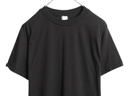 デッドストック 80s USA製 アンビル 無地 半袖 Tシャツ メンズ L 小さめ M 程 古着 ヴィンテージ カットソー シングルステッチ ブランク 黒