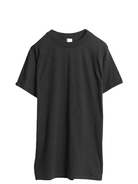 デッドストック 80s USA製 アンビル 無地 半袖 Tシャツ メンズ L 小さめ M 程 古着 ヴィンテージ カットソー シングルステッチ ブランク 黒
