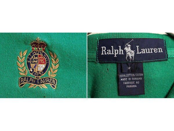 クッキー クレスト 90s ■ ポロ ラルフローレン 半袖 ポロシャツ メンズ M / 90年代 オールド POLO スムース 素材 ストレッチ ワンポイント