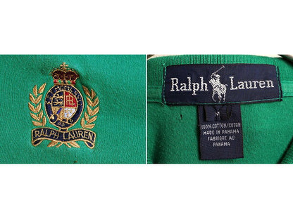 クッキー クレスト 90s ■ ポロ ラルフローレン 半袖 ポロシャツ メンズ M / 90年代 オールド POLO スムース 素材 ストレッチ ワンポイント