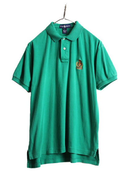 クッキー クレスト 90s ■ ポロ ラルフローレン 半袖 ポロシャツ メンズ M / 90年代 オールド POLO スムース 素材 ストレッチ ワンポイント