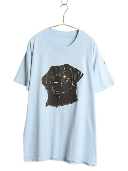 90s ドッグ アート イラスト プリント Tシャツ メンズ レディース XL 古着 オールド アニマル 犬 グラフィック キャラクター 大きいサイズ