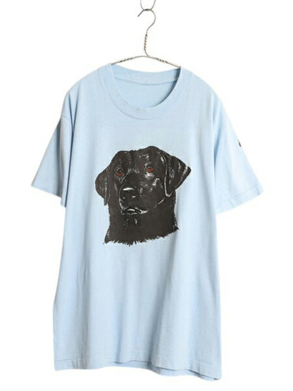 90s ドッグ アート イラスト プリント Tシャツ メンズ レディース XL 古着 オールド アニマル 犬 グラフィック キャラクター 大きいサイズ
