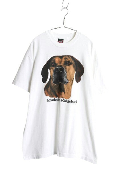 90s USA製 ドッグ アート イラスト プリント Tシャツ メンズ レディース XL オールド アニマル 犬 グラフィック キャラクター 大きいサイズ