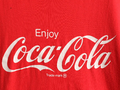 80s USA製 ■ コカコーラ プリント 半袖 Tシャツ ( M メンズ レディース 小さめ S 程) 古着 80年代 ビンテージ Coca Cola 企業物 当時物 赤