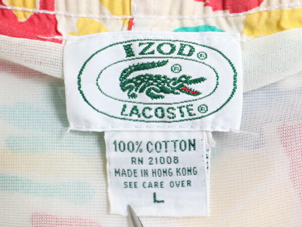 80s 90s ラコステ 総柄 コットン ショートパンツ メンズ L / オールド ヴィンテージ IZOD LACOSTE 水陸両用 スイム 海パン バギーズ タイプ