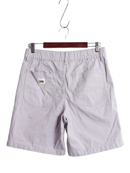 リー コットン ストレッチ ショートパンツ レディース M 古着 Lee ショーツ 短パン ノータック ミリタリー ベイカー タイプ  ワンポイント