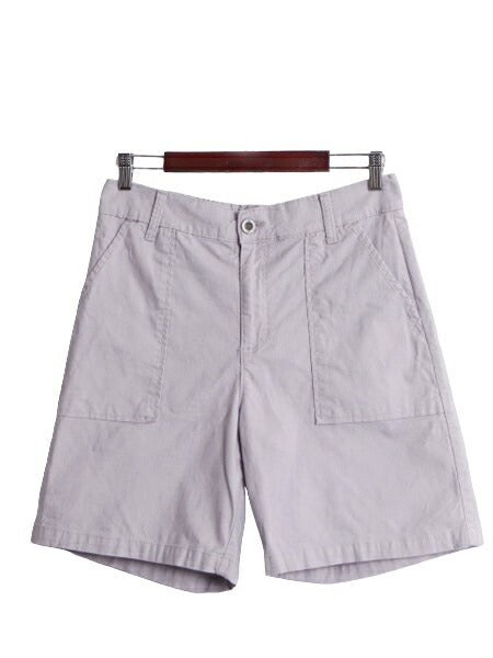 リー コットン ストレッチ ショートパンツ レディース M 古着 Lee ショーツ 短パン ノータック ミリタリー ベイカー タイプ  ワンポイント