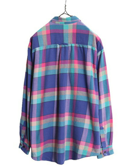 90s ドッカーズ リーバイス チェック 長袖 ボタンダウン シャツ メンズ L 古着 オールド LEVIS DOCKERS 長袖シャツ コットン ポケット付き