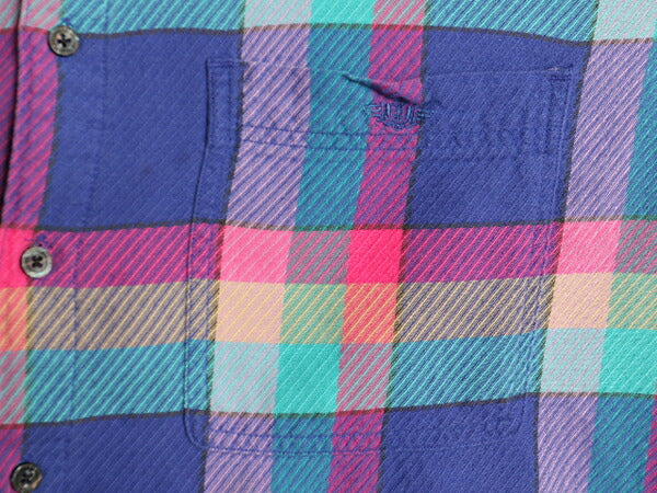 90s ドッカーズ リーバイス チェック 長袖 ボタンダウン シャツ メンズ L 古着 オールド LEVIS DOCKERS 長袖シャツ コットン ポケット付き