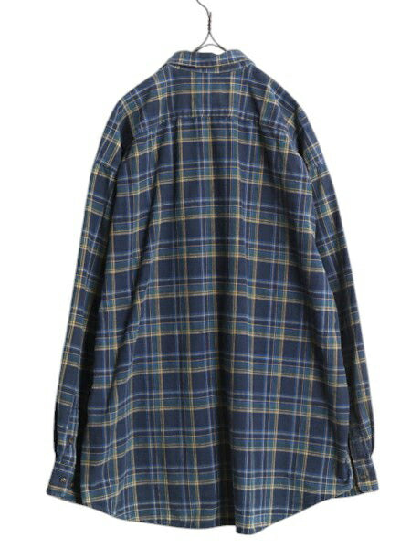 00s OLD GAP チェック ライト フランネル シャツ メンズ XL 古着 オールド ギャップ 長袖シャツ コットン ネル ポケット付き 大きいサイズ