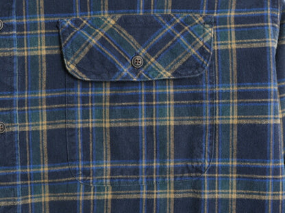 00s OLD GAP チェック ライト フランネル シャツ メンズ XL 古着 オールド ギャップ 長袖シャツ コットン ネル ポケット付き 大きいサイズ