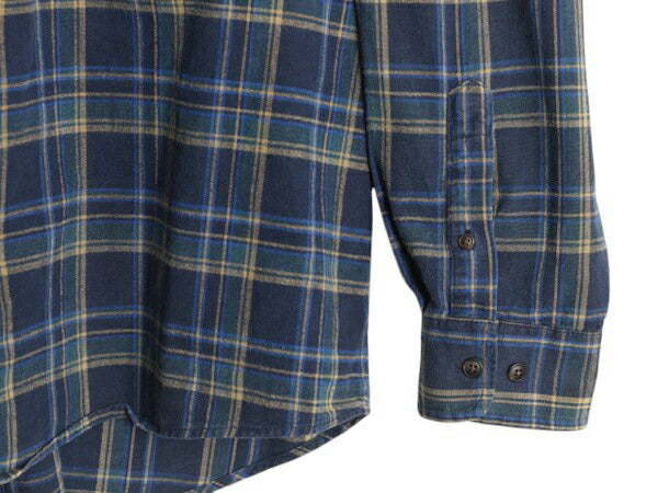 00s OLD GAP チェック ライト フランネル シャツ メンズ XL 古着 オールド ギャップ 長袖シャツ コットン ネル ポケット付き 大きいサイズ