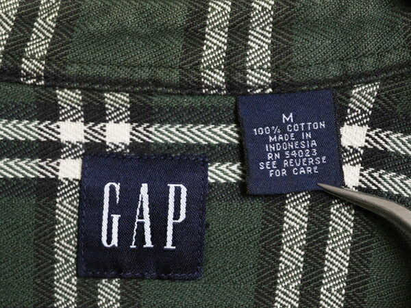 90s OLD GAP チェック ヘビー フランネル シャツ メンズ M / 古着 オールド ギャップ 長袖シャツ コットン ネル ポケット付き マルチカラー