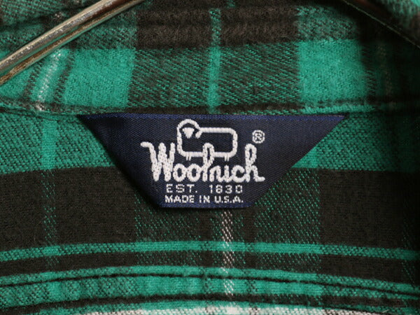80s USA製 ウールリッチ チェック ヘビー フランネル シャツ メンズ M 古着 ヴィンテージ Woolrich 長袖シャツ コットン ネル ポケット付き