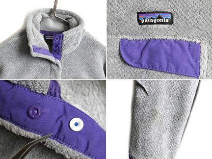 希少サイズ S ■ 15年製 パタゴニア リツール スナップT プルオーバー ジャケット レディース / Patagonia フリース ボア ブルゾン グレー