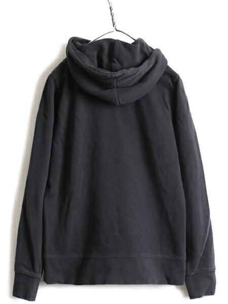 人気 黒 ■ ノースフェイス プリント スウェット フード パーカー ( レディース M ) 古着 The North Face トレーナー プルオーバー 裏起毛