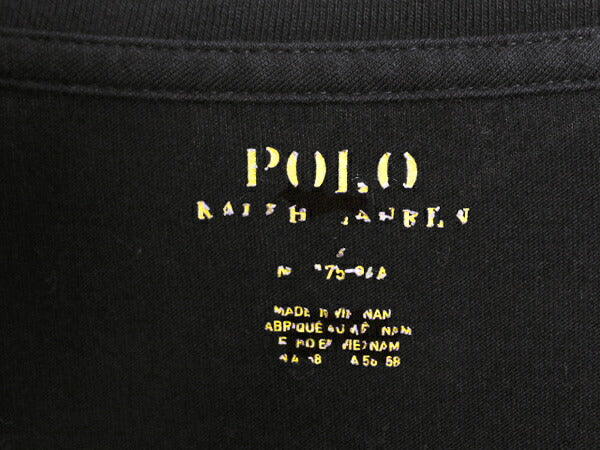 ポロ ラルフローレン 長袖 Tシャツ メンズ M / 古着 ロンT ロゴT コットン ワンポイント ロングスリーブ カットソー クルーネック ブラック