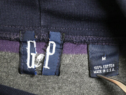 90s USA製 OLD GAP タートルネック ボーダー 長袖 Tシャツ メンズ M 古着 オールド ギャップ ラガーシャツ 素材 ヘビーウェイト ハイネック